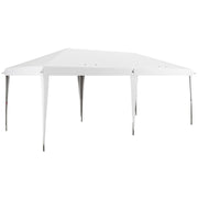 Outsunny Pop Up Canopy Tent, Heavy Duty Sun Shade Shelter, White, Steel Frame, 10' x 19.2'