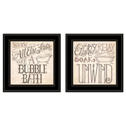 'Soak & Unwind' 2-Piece Vignette by Deb Strain, Black Frame