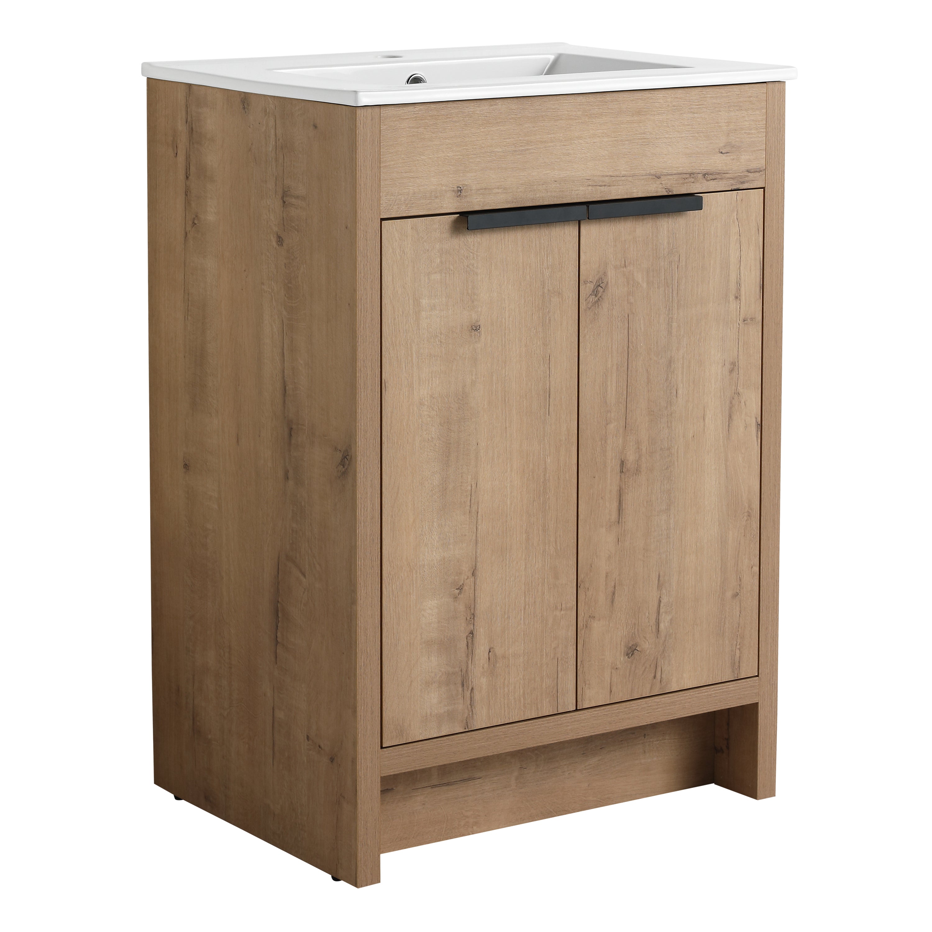 24' Freestanding Bathroom Vanity  2 Soft-Close Cabinet Doors ((KD-PACKING),Only Vanity without Top