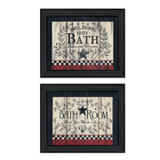 'Hot Bath' 2-Piece Vignette by Linda Spivey, Black Frame