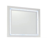 SKYE White LED Lit Mirror with Rubberwood Frame for Santorini Dresser
