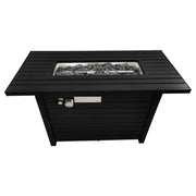 Steel Outdoor Fire Pit Table with Lid, Adjustable Flame, Black, 25' H x 42' W