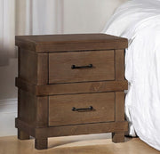 Traditional Bedroom Antique Oak Finish Nightstand with 2x Drawers Wooden Furniture 1pc