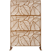 Outdoor & Indoor Privacy Screen Metal Privacy Screen 76' H×48' W, Freestanding Decorative Privacy Screen for Deck Balcony Patio, Privacy Fence Panels for Outside Lawn Garden PS111 BROWN