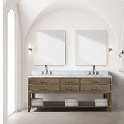 Grey Oak Double Bath Vanity 80 in. W x 22 in. D