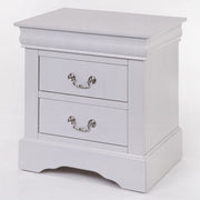 1pc Classic White Finish 2-Drawers Nightstand Louis Phillipe Style Bedroom Furniture