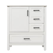 Modern 30' White Bathroom Vanity with Sink Set, Storage Cabinet, Soft Close Drawers & Removable Tray