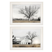 'Ohio Fields I' 2-Piece Vignette by Lori Deiter, White Frame