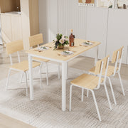 5-Piece Dining Table Set with 4 Chairs, 43' Kitchen Table & Chairs Set for 4, Dining Room Table with Metal Frame & MDF Board, Perfect for Small Space, Easy Clean