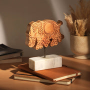 Decorative Elephant Sculpture On Marble Stand Table Decor