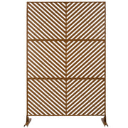 Outdoor & Indoor Privacy Screen Metal Privacy Screen 76' H×48' W, Freestanding Decorative Privacy Screen for Deck Balcony Patio, Privacy Fence Panels for Outside Lawn Garden PS113 BROWN