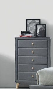 Valda Light Gray Fabric Chest