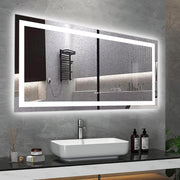 60' x 32' LED Bathroom Mirror with Anti-Fog and Touch Sensor – Modern Frameless Lighted Wall Mirror for Bathroom Vanity, Shower Room, or Dressing Area