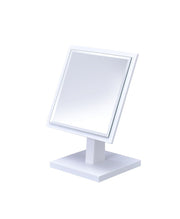 9.5' Tall Polyresin and Wood Make-Up Mirror on a Pedestal, White finish