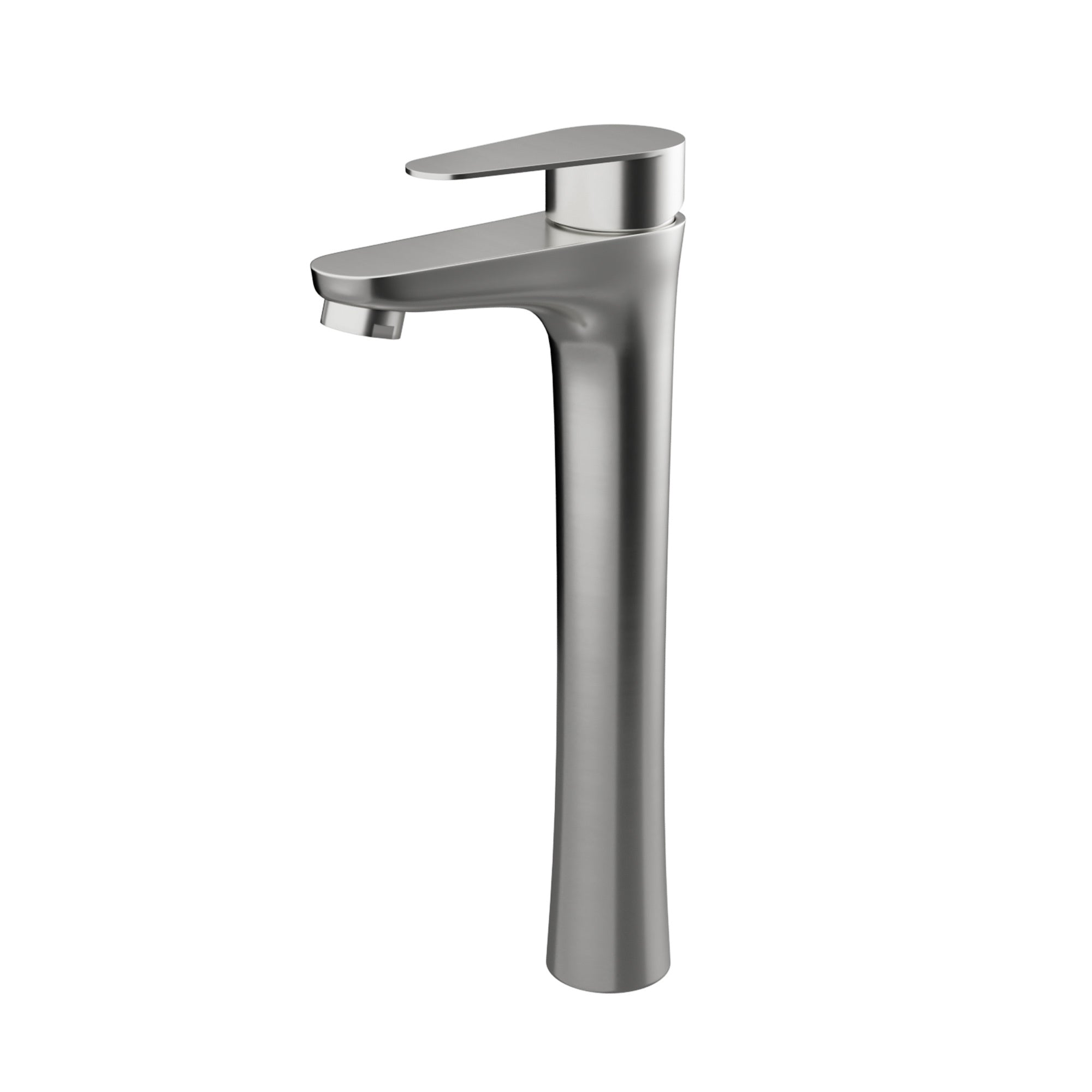 Brushed Nickel Single Handle Vessel Sink Faucet Tall Spout Bathroom Vanity Faucet in Stainless Steel, 11.57' Height, 4.05' Width