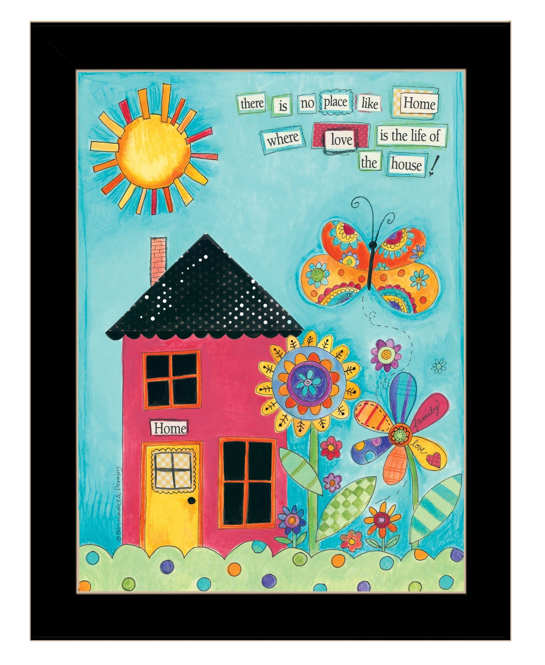 'No Place Like Home' by Bernadette Deming, Ready to Hang Framed Print, Black Frame
