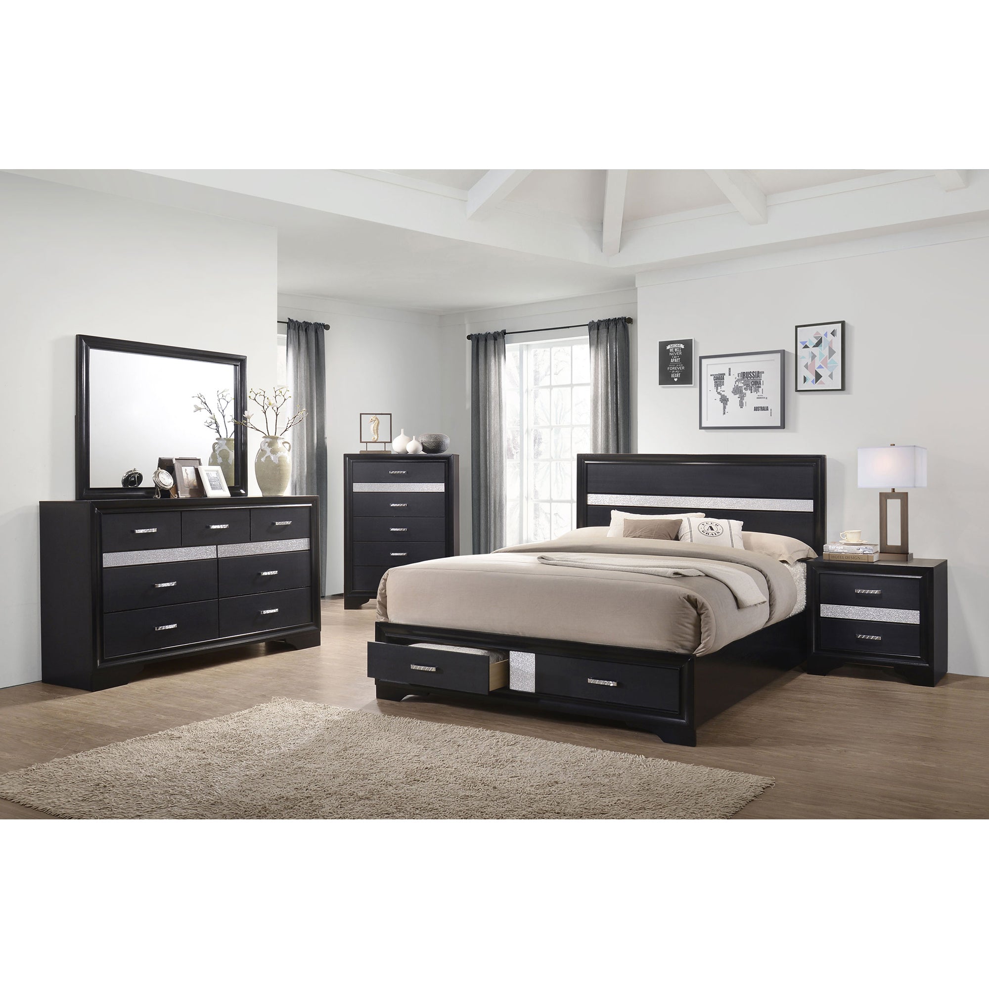 Corbin Black 5-piece Queen Bedroom Set