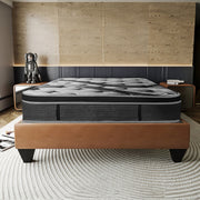 Luxurious 14in Euro Top Mattress, Full Size Plush Memory Foam Mattress for Bed Frames, Dark Gray