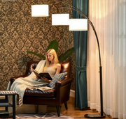 Floor lamp Arc Floor Lamp with Hanging Drum Shape Lampshade