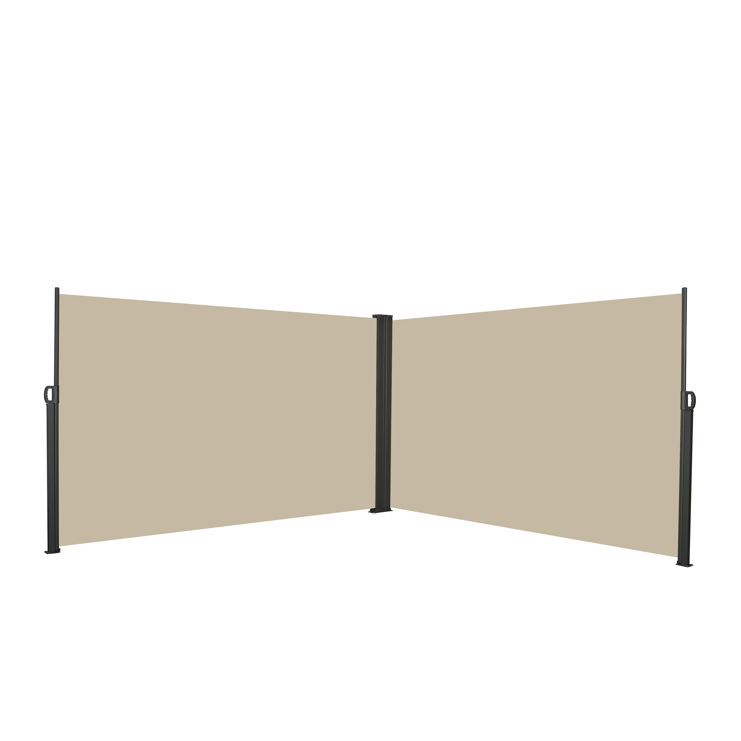 Retractable Side Awning, 276 x 71 in, Waterproof and UV-Resistant, Roll-up Privacy Screen for Balcony, Beige