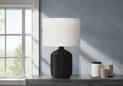 Lighting, 23'h, Table Lamp, Black Rattan, Ivory / Cream Shade, Modern