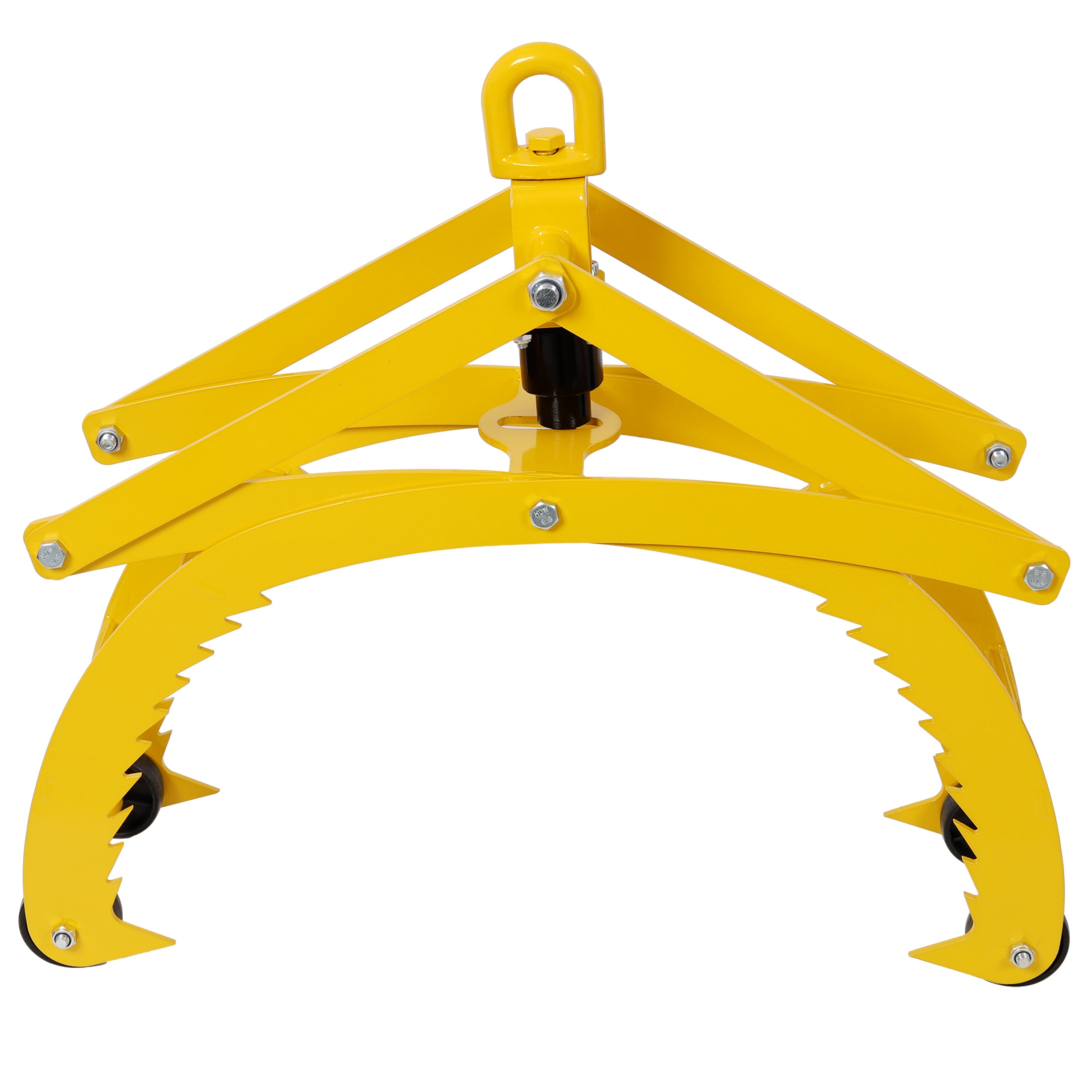 Automatic Grip and Release Log Tongs, 360° Swivel Lifting Tongs with 4 Claws 21' Open, 3300 LBS Load Capacity, Fit For Forklift, ATV, Tractor and so on. Yellow Color