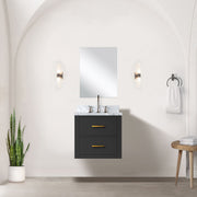 Black Single Bath Vanity 20 in. W x 18 in. D, with Acrylic Top