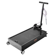 Low Profile Oil Drain Pan, 20 Gallon Oil Drain Pan with Pump, Oil Change Pan with 180W Electric Pump, 8.2ft Hose & Folding Handle, Rolling Oil Drain Cart for Trucks, Buses, RVs