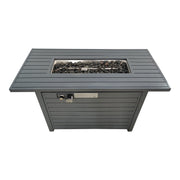 Living Source International Steel Outdoor Fire Pit Table with Lid Gray 25'' H x 42'' W