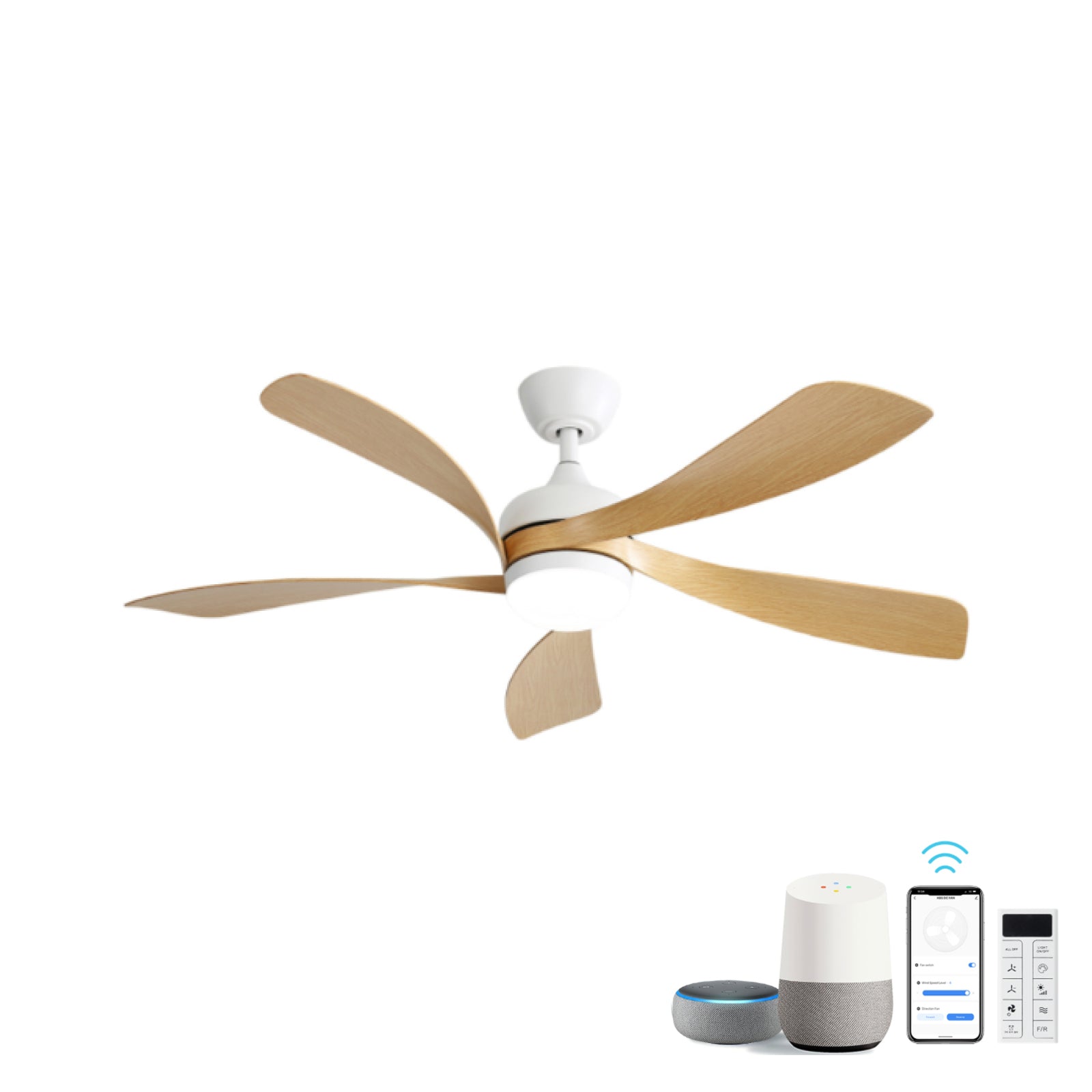 45 Inch Smart Ceiling Fan with Light 18W Tri Color Dimmable LED Alexa APP Control Quiet Reversible Motor Memory Function Timer