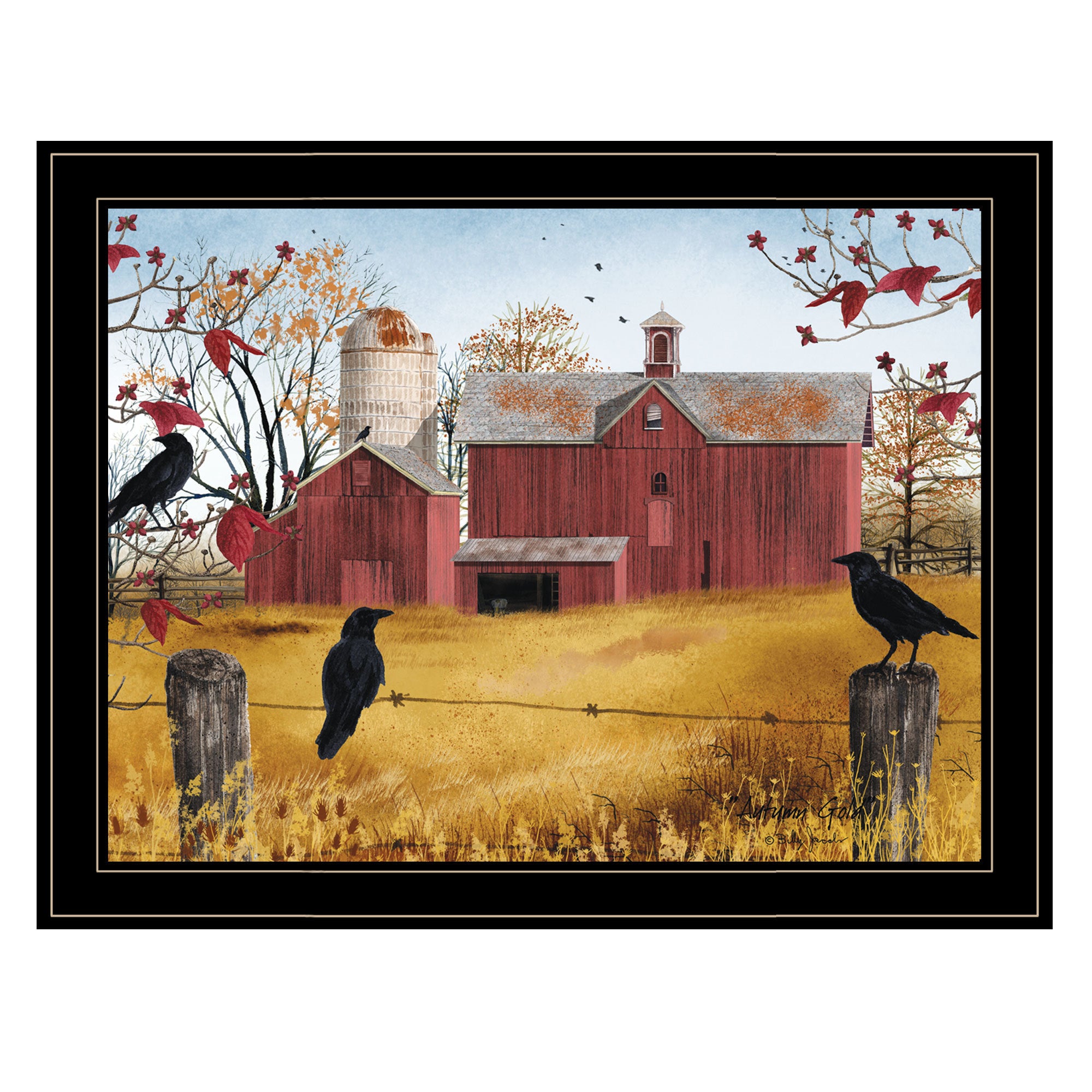 'Autumn Gold' by Billy Jacobs, Ready to Hang Framed Print, Black Frame