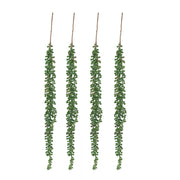 27.2 x 3.5 x 2' Faux Bead Grass 3-Strand Stem-Dark Green,4 Pack