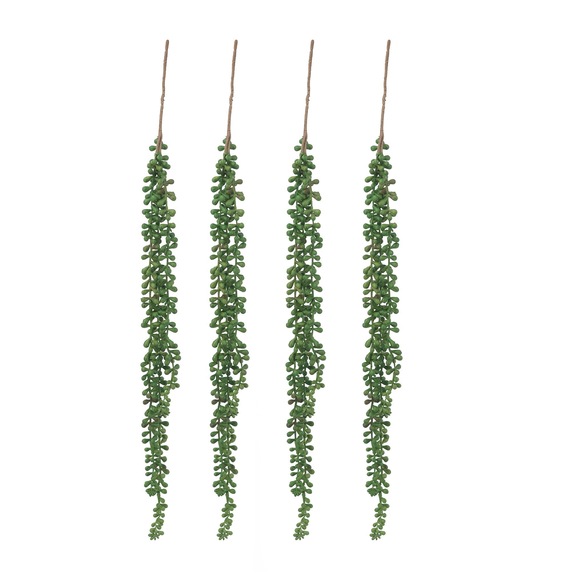 27.2 x 3.5 x 2' Faux Bead Grass 3-Strand Stem-Dark Green,4 Pack