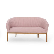 Mid Century Modern Loveseat with Channel Stitched Backrest