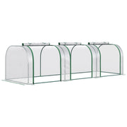 Outsunny 10' x 3' x 2.5' Mini Greenhouse, Portable Tunnel Green House with Roll-Up Zippered Doors, UV Waterproof Cover, Steel Frame, Clear