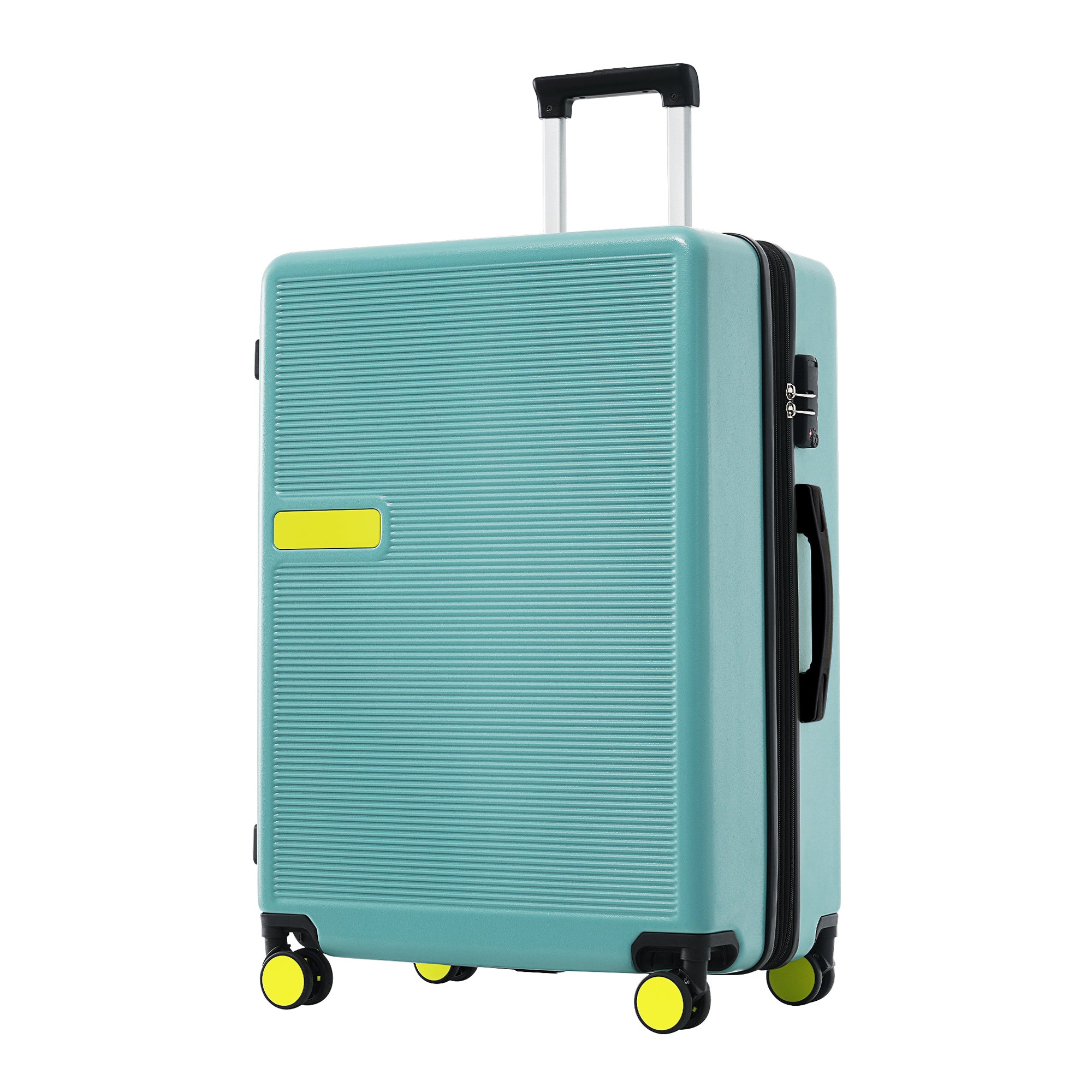 Merax Contrast Color Hardshell Luggage 24inch Expandable Spinner Suitcase with TSA Lock in Teal Blue ABS