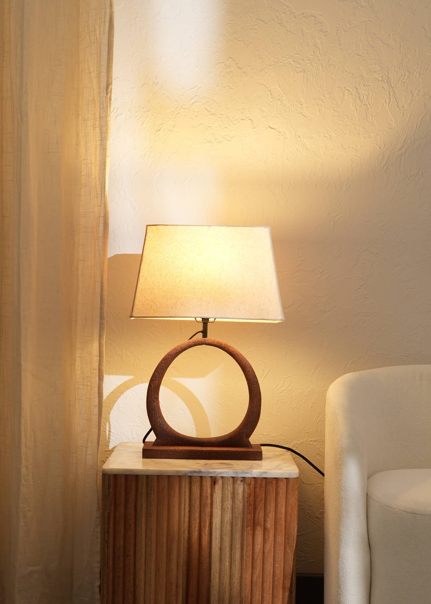 Decorative Table Lamp with Wooden Base For Living Room-Bedroom-Home Decor-Table Decor-15X10X21'