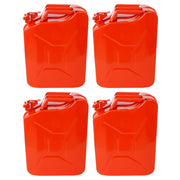 20 Liter (5 Gallon) Jerry Fuel Can with Flexible Spout, Portable Jerry Cans Fuel Tank Steel Fuel Can, Fuels Gasoline Cars, Trucks, Equipment,RED 4pcs/set