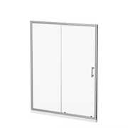 Modern Sliding Shower Door with Clear Tempered Glass and Stainless Steel Handle, Chrome Finish, Adjustable 60x72 Inches