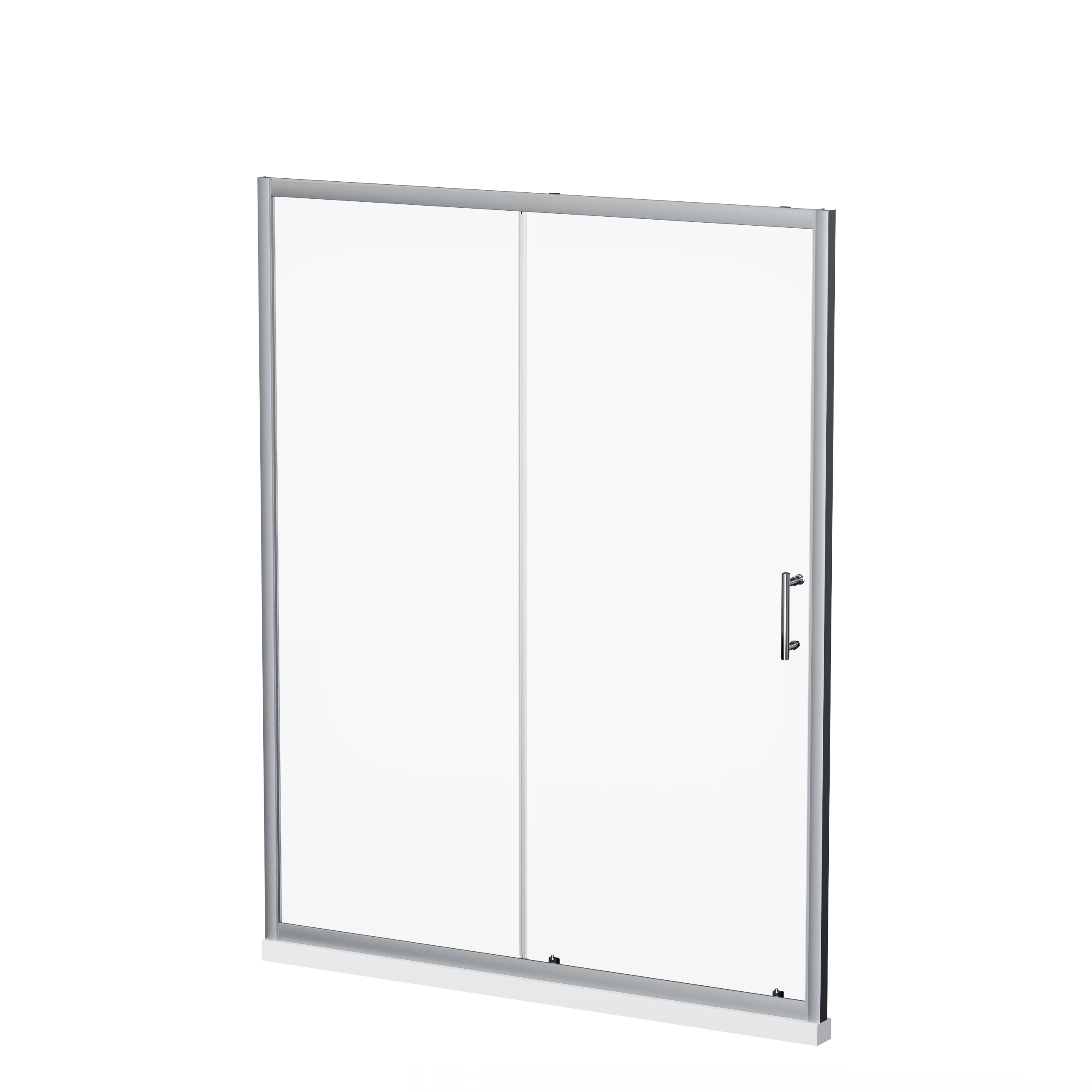 Modern Sliding Shower Door with Clear Tempered Glass and Stainless Steel Handle, Chrome Finish, Adjustable 60x72 Inches