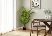 Artificial Plant, 47' Tall, Evergreen Tree, Indoor, Faux, Fake, Floor, Greenery, Potted, Real Touch, Decorative, Green Leaves, Black Pot