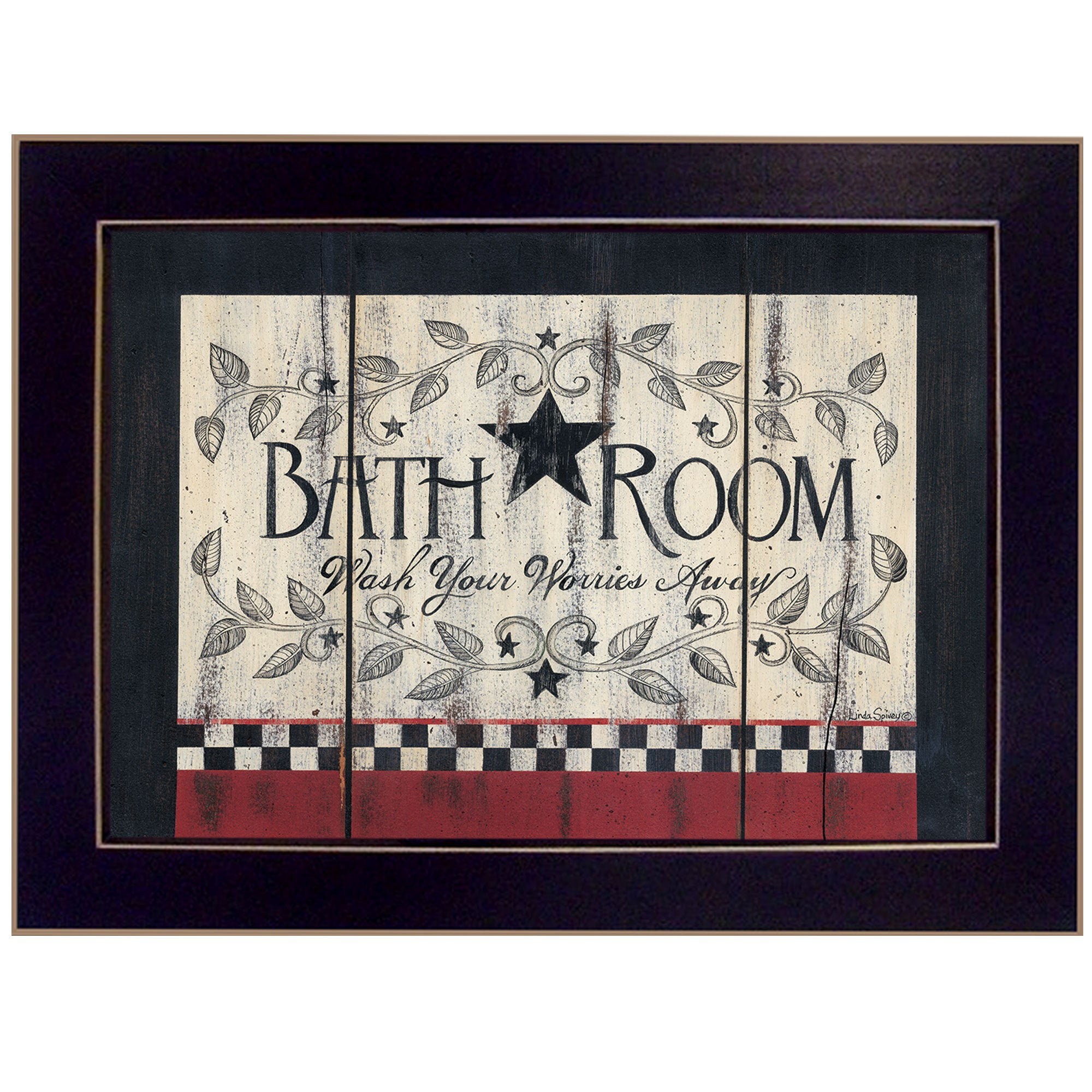 'Bathroom' by Linda Spivey, Ready to Hang Framed Print, Black Frame