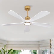 Hot sales 52 Inch Indoor Ceiling Fans With Lights and Remote Control, Dimmable LED, 5 Solid Wood Blades,Reversible DC Motor. Ceiling Fan with light for Bedroom, Living Room, Study Room