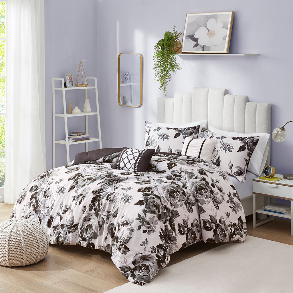 Full/Queen Floral Print Comforter Set