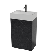 Roca-20F-113 Roca 20' Black Marble Finish, Freestanding Bathroom Cabinet for Modern Bathroom, KD