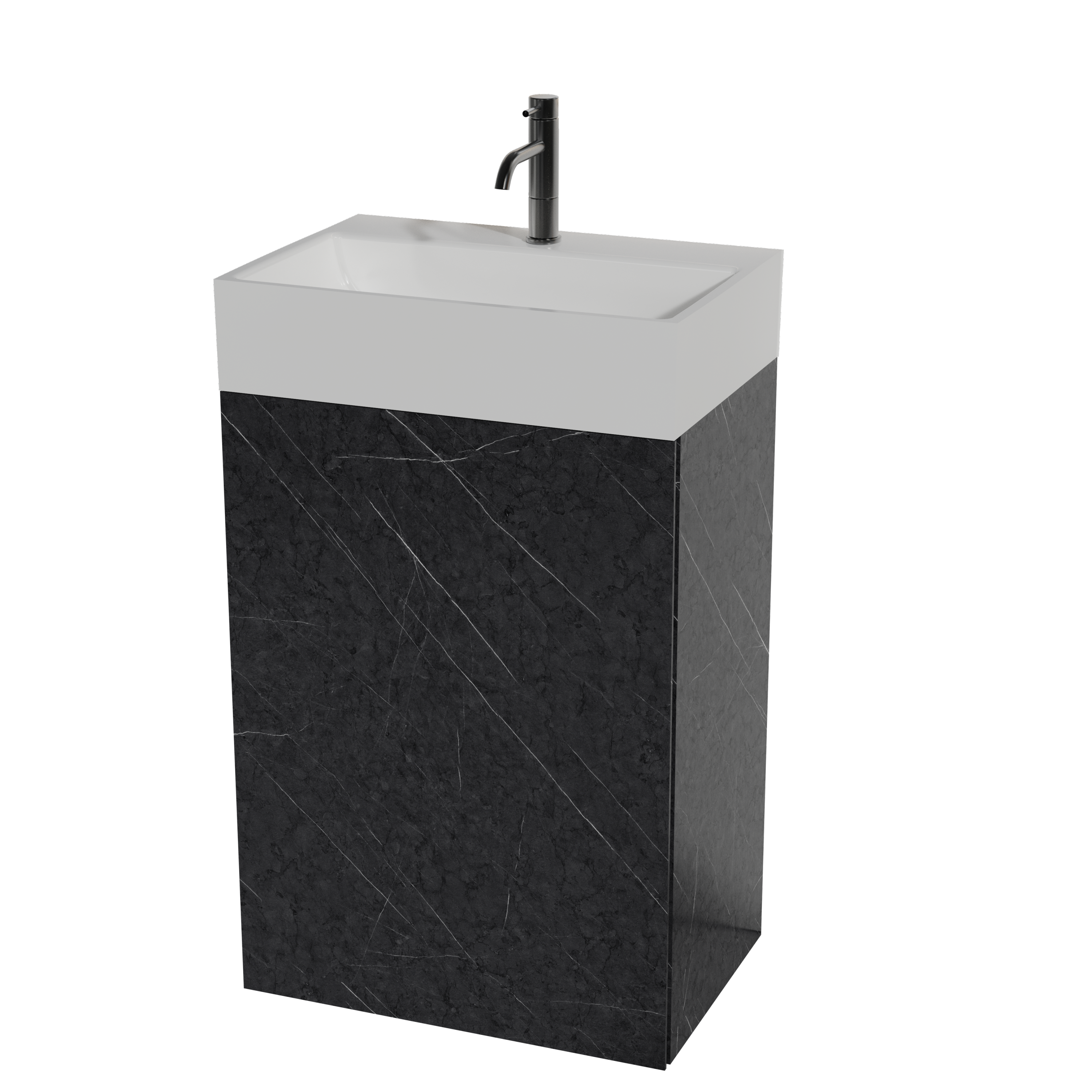 Roca-20F-113 Roca 20' Black Marble Finish, Freestanding Bathroom Cabinet for Modern Bathroom, KD