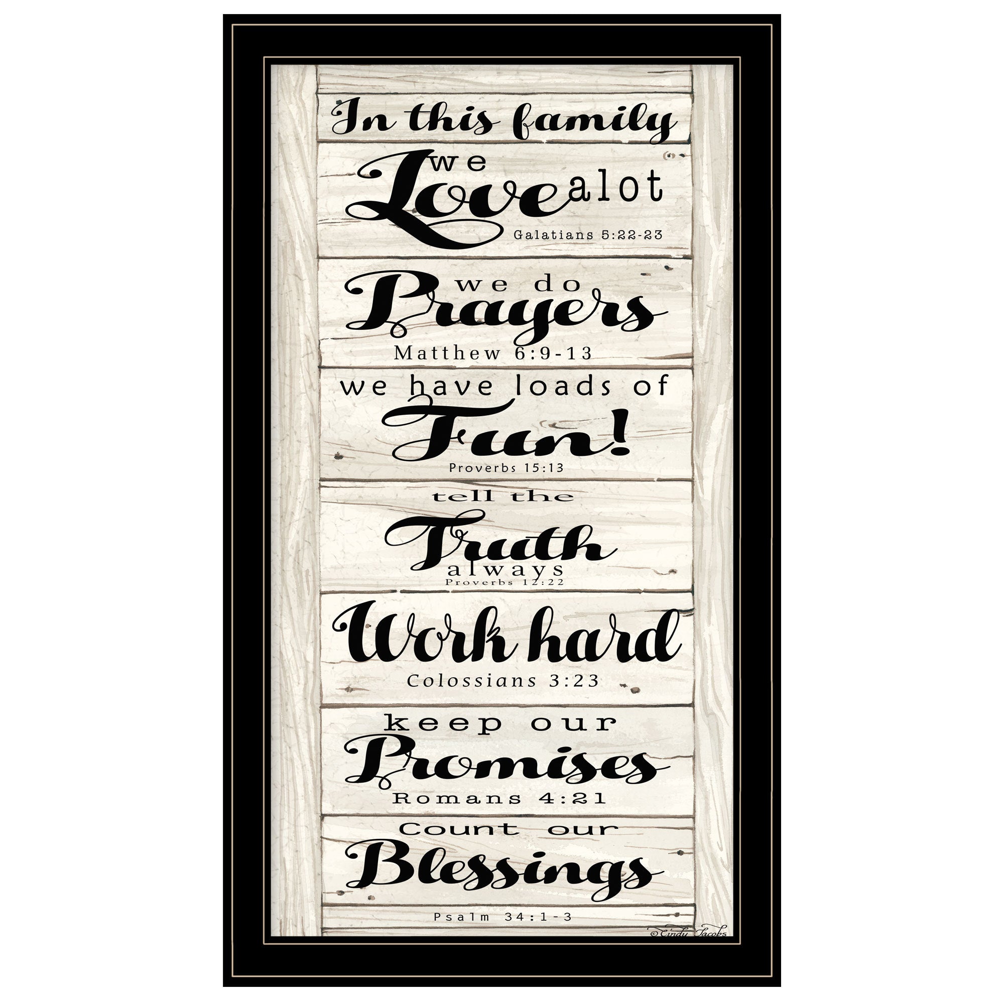 'In this Family' by Cindy Jacobs, Ready to Hang Framed Print, Black Frame
