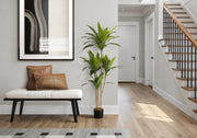 Artificial Plant, 51' Tall, Dracaena Tree, Indoor, Faux, Fake, Floor, Greenery, Potted, Real Touch, Decorative, Green Leaves, Black Pot