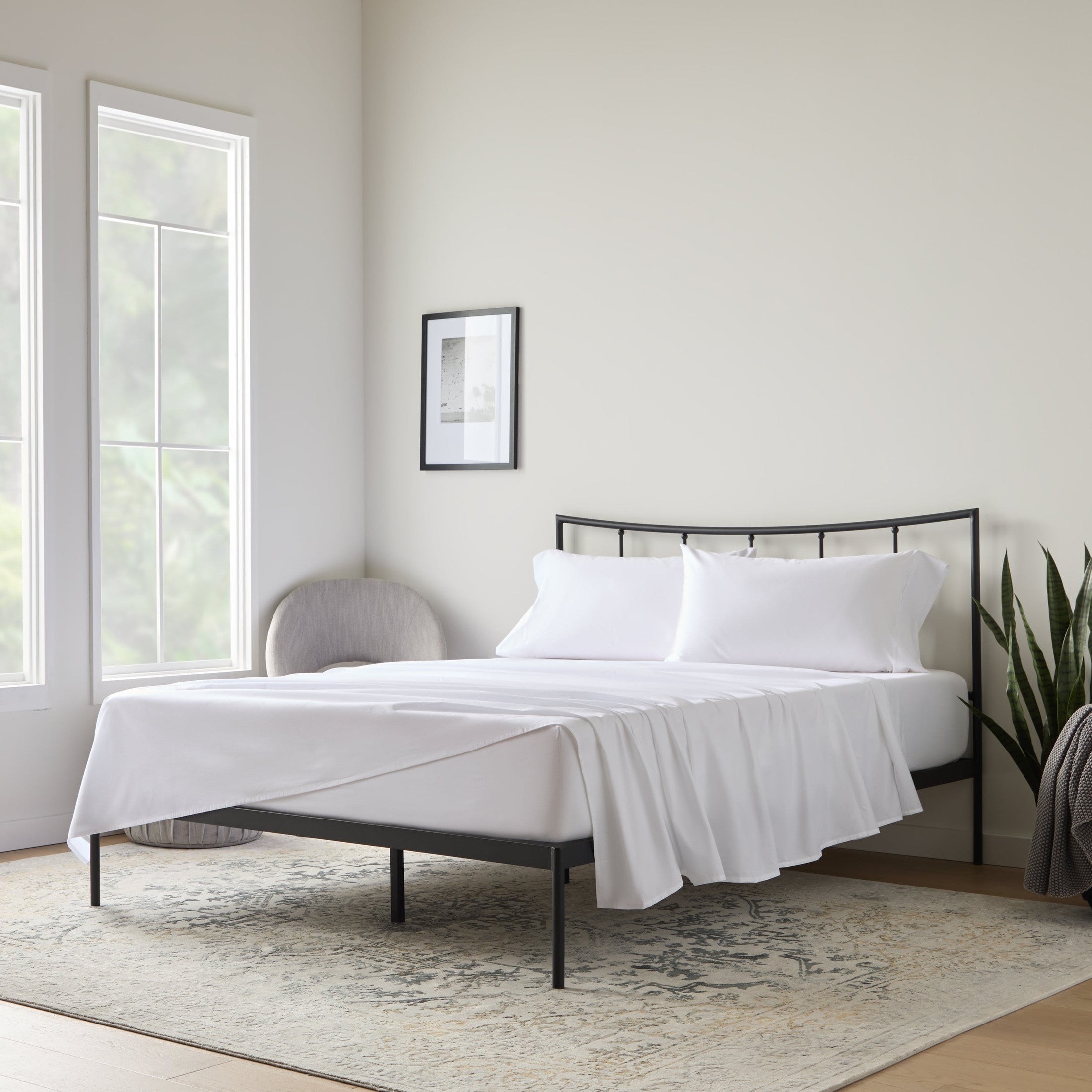 Weekender 200 TC Cotton Sheet Set, Queen, White