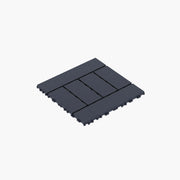 H Style 12' Patio Deck Tiles, DIY Module Interlocking Decking Tiles Floor Tile,Easy and Quick Installation Court Tiles for Porch Poolside Balcony Backyard 44pcs DARK GRAY